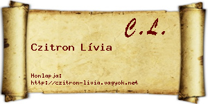 Czitron Lívia névjegykártya